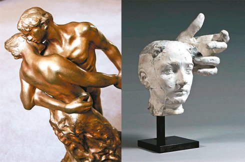 左圖為:卡蜜兒的作品《華爾滋》（La Valse） 右圖為:羅丹的作品卡蜜兒的頭像